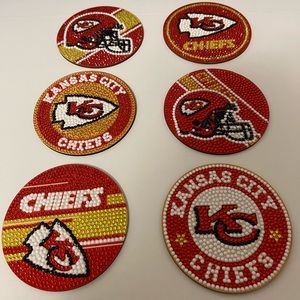 Set of 6 KC Chiefs Diamond Painting Coasters